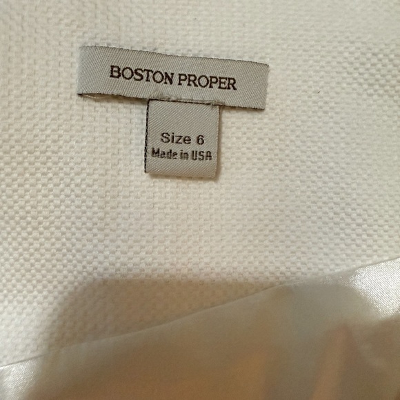 Boston Proper White Cap sleeve Textured Dress w/ rhinestone belt.Bridal shower💟 - Picture 4 of 5